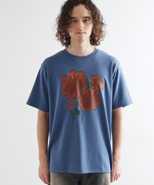 tk.TAKEO KIKUCHI（ティーケータケオキクチ） tシャツ ボカシフラワーT