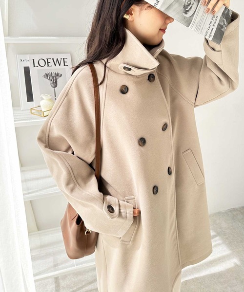 GeeRA（ジーラ） コート アウター 2WAYスタンドカラーミドル丈コート