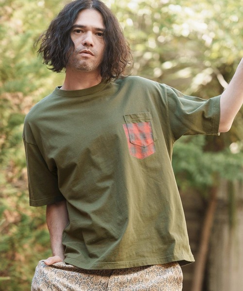 CAMBIO（カンビオ） tシャツ mt8832- フェイクポケットプリントTシャツ