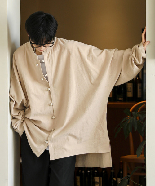 NEOS（KOKUYO） シャツ 「neos」ビッグシルエット ノーカラー ドルマン