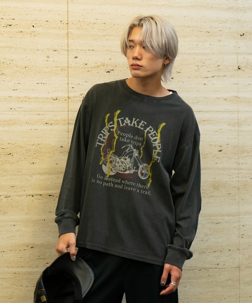 UNIT（NIXON） tシャツ ピグメントプリント ロンT ピグメント加工