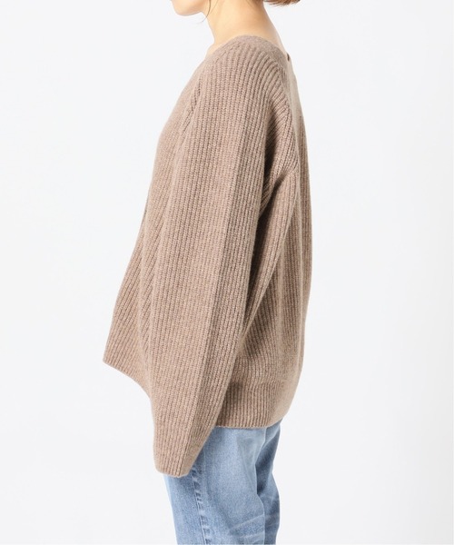 IENA（イエナ） カーディガン カシミヤ混片畦ラグランVネック