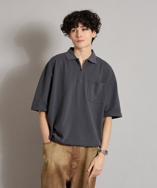 WETTEMPT ポロシャツ HALF ZIP PIGMENT POLO / ハーフジップピグメント