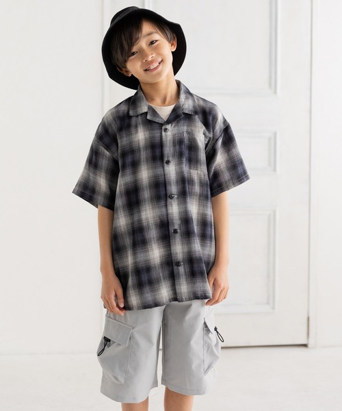 JAM & LINK ブラウス シャツ オンブレチェック 半袖シャツ キッズ 子供