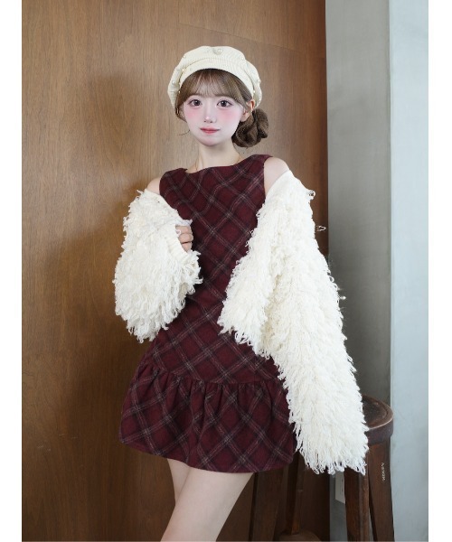 Darich（ダーリッチ） ワンピース タータンチェックノースリミニ