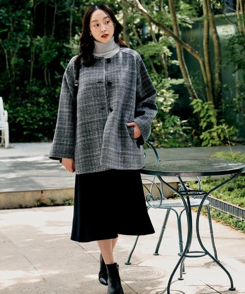 UNTITLED（アンタイトル） ノーカラーコート コート 「ミディ丈/軽やか