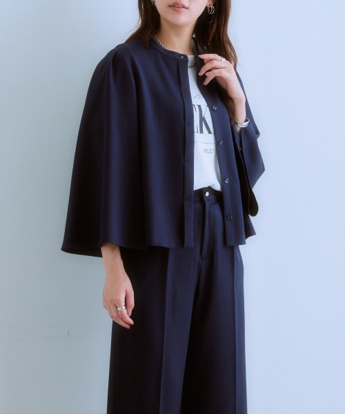 7days Life Styling セットアップ ドビー素材フレアジャケットパンツ