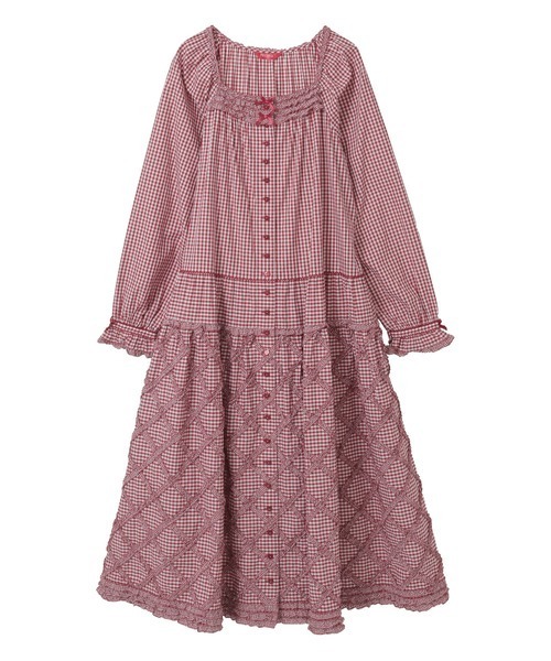 PINK HOUSE（ピンクハウス） ワンピース ギンガムチェックミディ