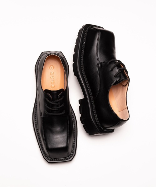 SVEC（シュベック） ビジネスシューズ スクエアトゥ レースアップ