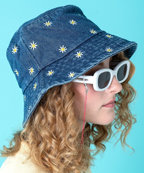 帽子 ハット an meets zakka 花柄刺繍デニムハット / バケハ バケット