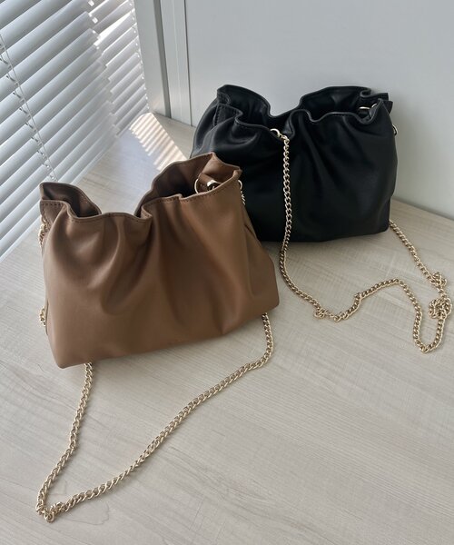 gemeil ショルダーバッグ バッグ 2wayギャザーチェーンバッグ(PT-233