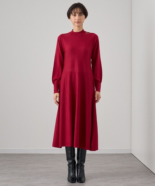 ANAYI（アナイ） ワンピース メリノウールショルダースリット