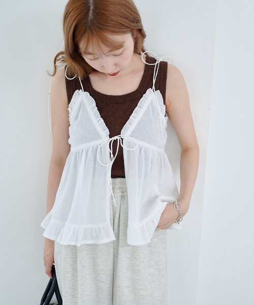Kastane（カスタネ） キャミソール フリルキャミビスチェ : ZOZOTOWN
