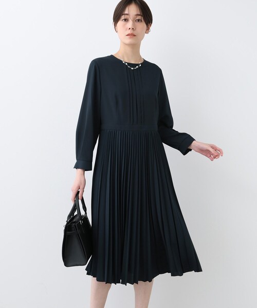INDIVI（インディヴィ） ワンピース 「洗える」スタイルUPプリーツ