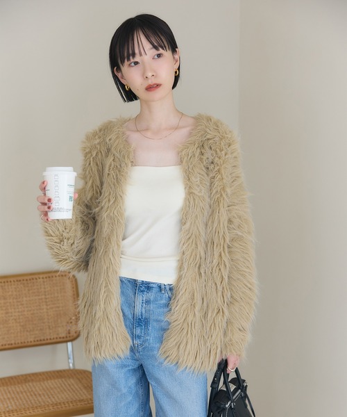 meilmada カーディガン ファーニットカーディガン レディース