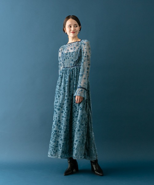 mystic（ミスティック） ワンピース 「森川企画」花柄ベロアワンピース