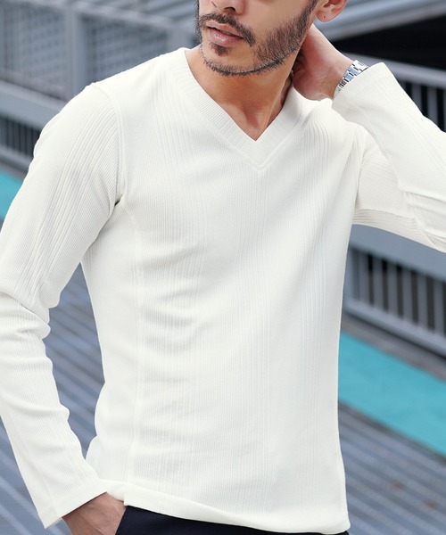 JIGGYS SHOP（ジギーズショップ） tシャツ Vネック ロンT テレコリブ