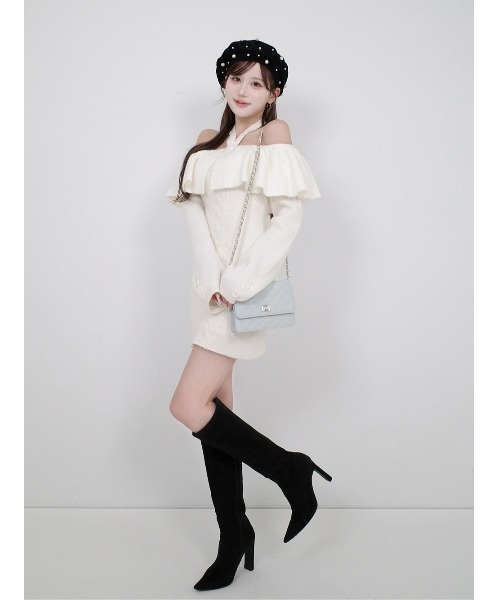 Darich（ダーリッチ） ワンピース ホルターデザインオフショルニット