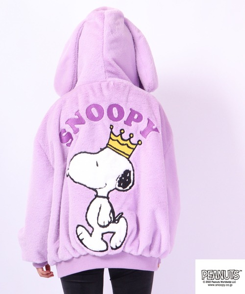 PEANUTS パーカー SNOOPYフェイクファーパーカー メンズ レディース