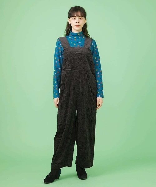 Jocomomola（ホコモモラ） サロペット オーバーオール シャーリング