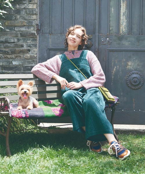 Jocomomola（ホコモモラ） サロペット オーバーオール シャーリング