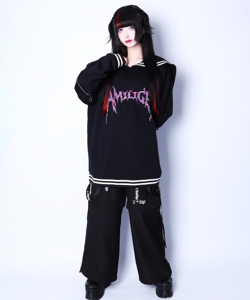 Amilige（アミリージュ） トレーナー スウェット Amilige発泡プリント