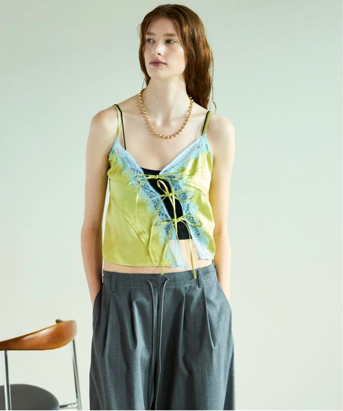 MAISON SPECIAL（メゾンスペシャル） キャミソール Lace Docking Satin