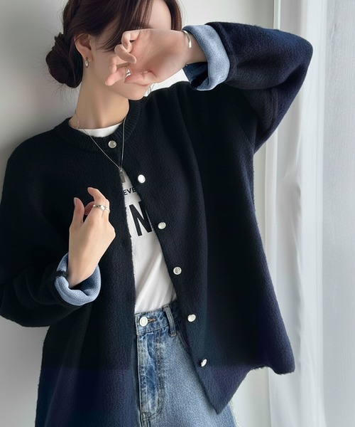 Rene（ルネ） 7分袖ニットカーディガン 34 ブラック レディース