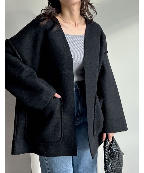 Re:EDIT（リエディ） ジャケット ノーカラージャケット 「2WAY