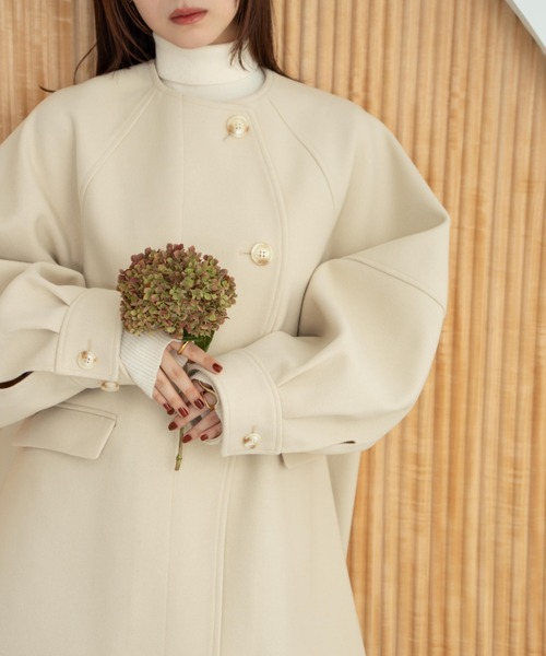 hinari（ヒナリ） コート アウター ウェーブデザインミドルコート