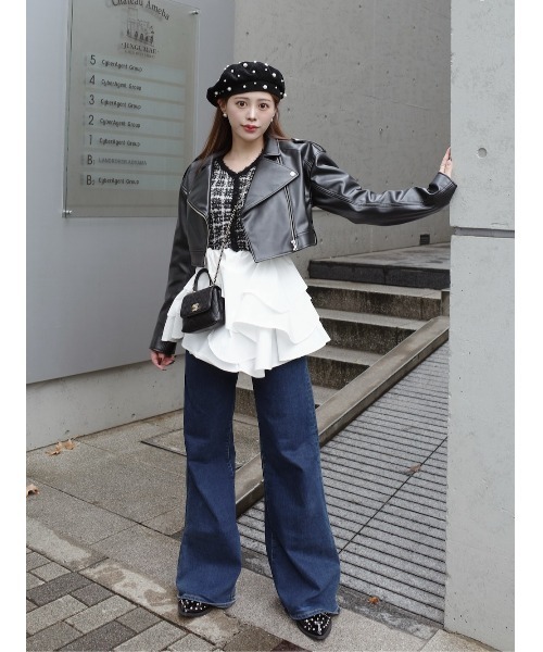 Darich（ダーリッチ） レザージャケット ライダース ドロップショート