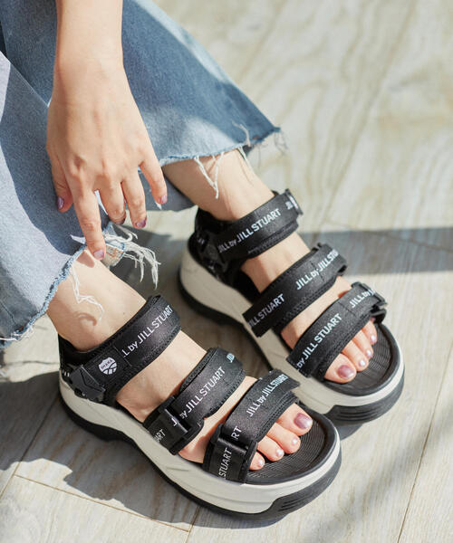 JILL BY JILLSTUART ブラックリボンサンダル ジルスチュアート 黒