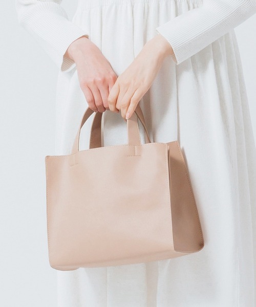 MURA（ムラ） トートバッグ PU(合成皮革) スクエア 高見え ミニ トート