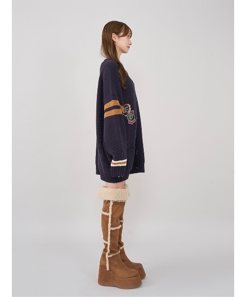 Darich（ダーリッチ） カーディガン カレッジワッペンVネックニット