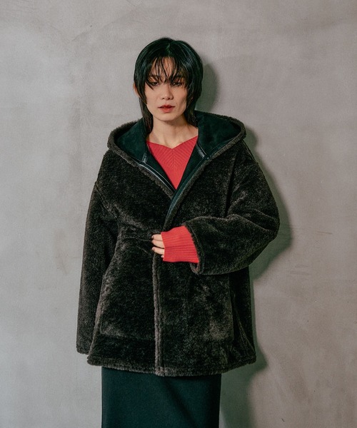 LEPSIM（レプシィム） ムートンコート ボアコート リバーシブル