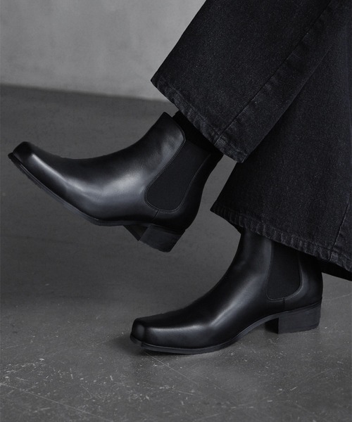 CALLNE ブーツ 「CALLNE」Squaretoe Real Leather Heelboots