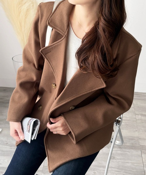 Dewlily ピーコート pコート 上品なシルエットでつくる大人のスタイル