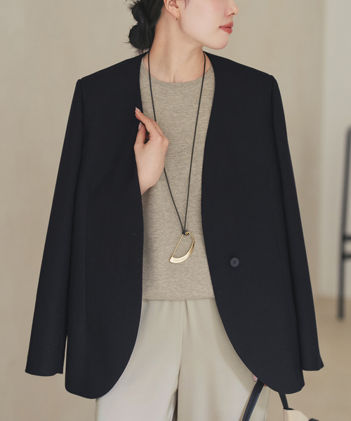 plage（プラージュ） ジャケット ノーカラージャケット Collarless