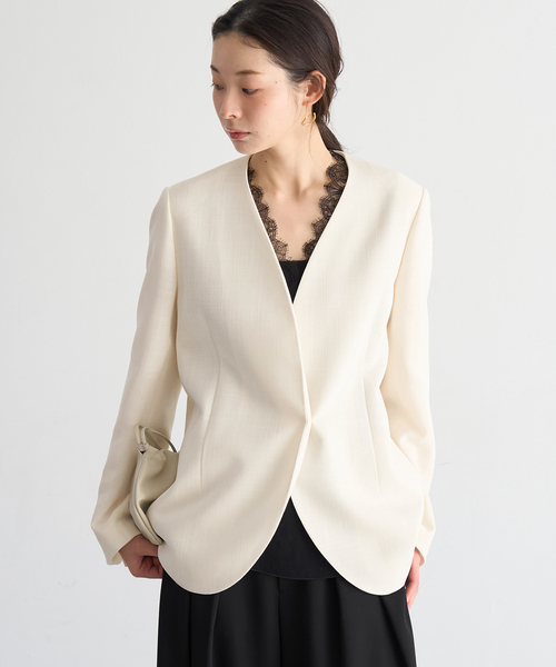 plage（プラージュ） ジャケット ノーカラージャケット Collarless