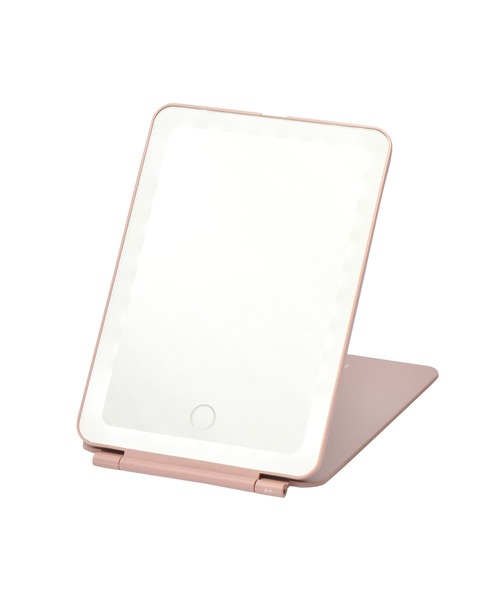 Francfranc（フランフラン） 鏡 LED 折り畳みミラー ピンク : ZOZOTOWN