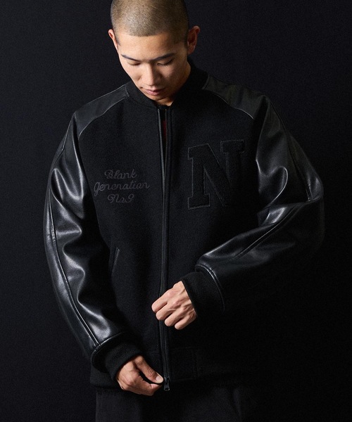 NUMBER (N)INE（ナンバーナイン） スタジャン RAGLAN SLEEVE ZIPPER