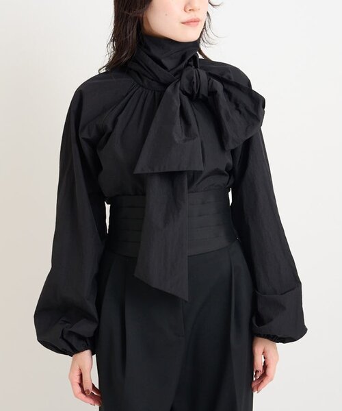 Whim Gazette（ウィム ガゼット） ブラウス シャツ ギャザーボウタイ