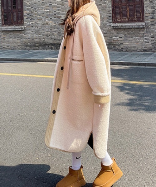 モッズコート コート 「再入荷」「ボアコード」バイカラーボアコート