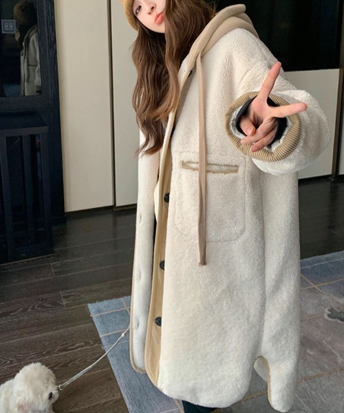 モッズコート コート 「再入荷」「ボアコード」バイカラーボアコート