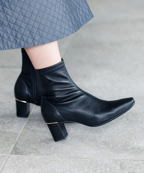 HIMIKO ブーツ 「Made in Japan」「撥水」シープレザーストレッチ