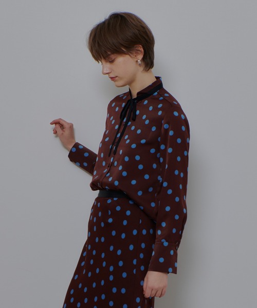 allureville（アルアバイル） ブラウス シャツ コインドットナロータイ