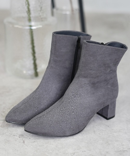 ブーツ 晴雨兼用チャンキーショートブーツ「日本製」 レディース