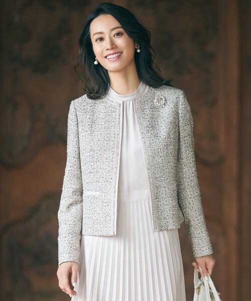 ジャケット ノーカラージャケット 「セットアップ対応」シャイン