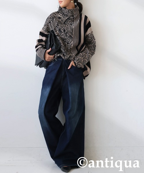 antiqua（アンティカ） ニット セーター アート柄ニット レディース