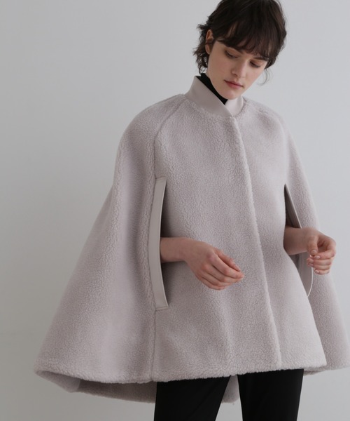 LE PHIL（ル フィル） ポンチョ ウールボアケープ レディース